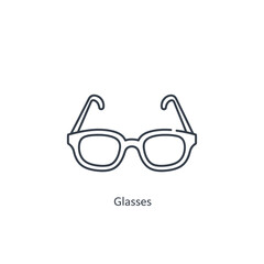 Eyeglasses Icon, Simple Line Art of Spectacles, Minimalist Design, White Background