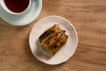 Pisang Kukus or Steamed Banana, Indonesian traditional food. Perfect for recipes, articles or any cooking content.