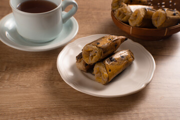 Pisang Kukus or Steamed Banana, Indonesian traditional food. Perfect for recipes, articles or any cooking content.