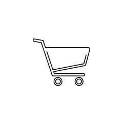 Empty Shopping Cart Icon for E-commerce and Retail Concepts