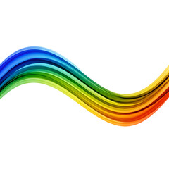 Rainbow Colored Wavy Lines on White.
