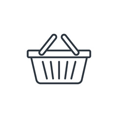 Fototapeta premium Minimalist Line Art Illustration of a Shopping Basket for E-commerce and Retail Concepts