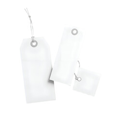 Blank White Tags with Metal Rings.