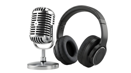 Professional Microphone and Headphones, Podcasting and Recording Audio Equipment