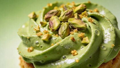 Sweet Green Cupcake with Frosting, Food for Christmas Celebration & Holiday - Festive Dessert Treat