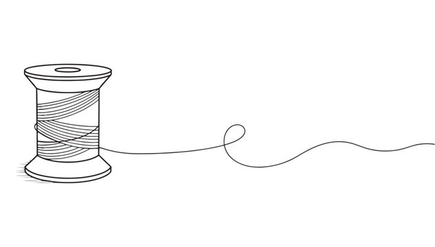 A spool of thread with loose end