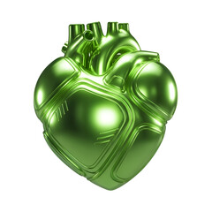Anatomical Heart Model Green Metallic Finish.