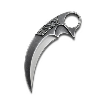 Metallic Studio Shot of Modern Karambit Tactical Knife