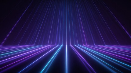 An abstract digital artwork presents a mesmerizing array of glowing lines, their ethereal radiance painting a vivid scene, exuding an ambiance of technological sophistication.