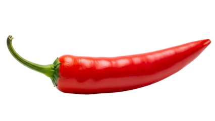 Vibrant red chili pepper on black background