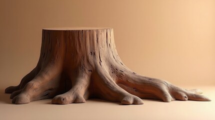Weathered wood stump natural display tree bark