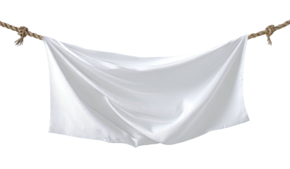 White cloth draped on a rope
