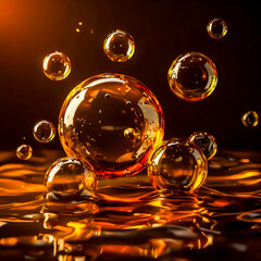 Collection of Polished Golden Spheres with High Gloss Reflective Surface