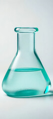 Science Flask with Teal Liquid Isolated on Clean White Backdrop 3D
