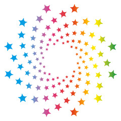 円形の星マークのハーフトーン風イラスト