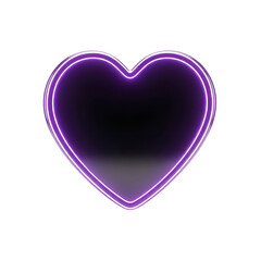Purple Neon Heart Shape Icon Symbol.