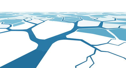 River network landscape with transparent background