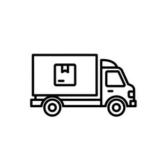 Delivery Truck Transporting Package Icon in Simple Line Style