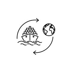 Obraz premium Eco-Friendly Shipping and Global Trade Concept Illustration