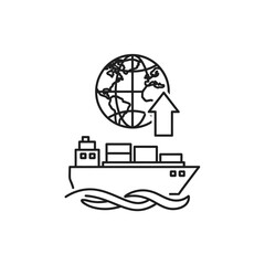 Fototapeta premium Global Shipping and International Trade Concept Illustration for Logistics