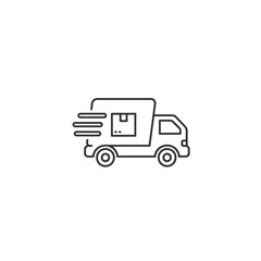 Fototapeta premium Fast Delivery Truck Icon for Logistics and Shipping Services