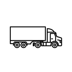 Line Drawing of Cargo Truck for Transportation and Logistics Concepts