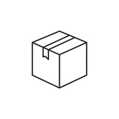 Minimalist Line Art Illustration of a Cardboard Box for Packaging and Shipping