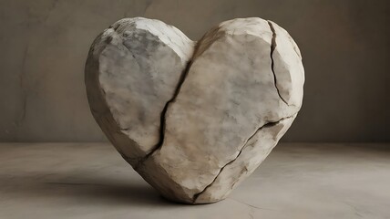 Rough Stone Heart with Natural Texture