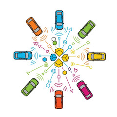 Smart City Transportation Network Coordination Illustration