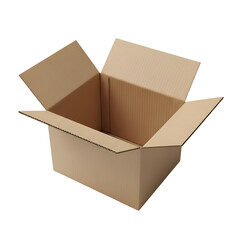 Open Empty Brown Cardboard Box.
