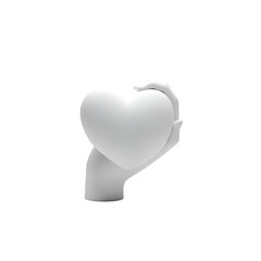 White Heart Shaped Jewelry Display Stand.