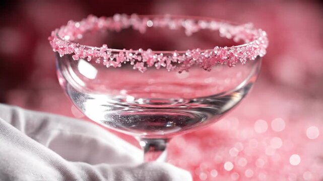 Edible Glitter Rimmed Glass Preparation