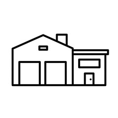 Minimalist Line Art of Modern House Showing Simple Architectural Structure