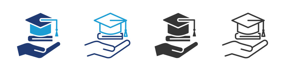 Education icon set collection multi-style.