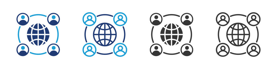 Society icon set collection multi-style.