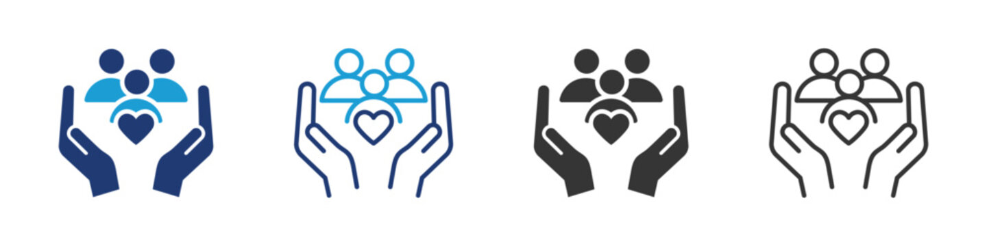 Social Service icon set collection multi-style.