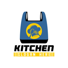 Fast food vector icon with chef hat and plastic bag design