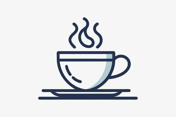 street tea cup icon wide base outline