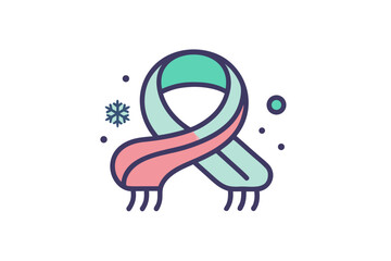 winter scarf icon single drape design
