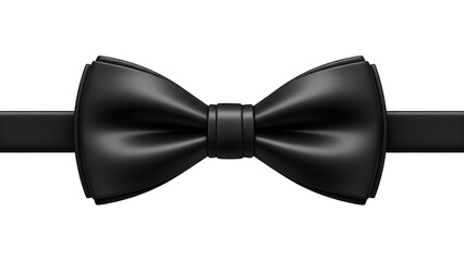 A sleek black bow tie on a transparent background