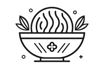 vegetable broth bowl icon deep circular