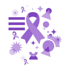 world cancer day. cancer awareness ribbon on modern abstract geometric background. International Day February 4