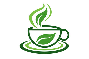 green tea symbol cup icon compact design