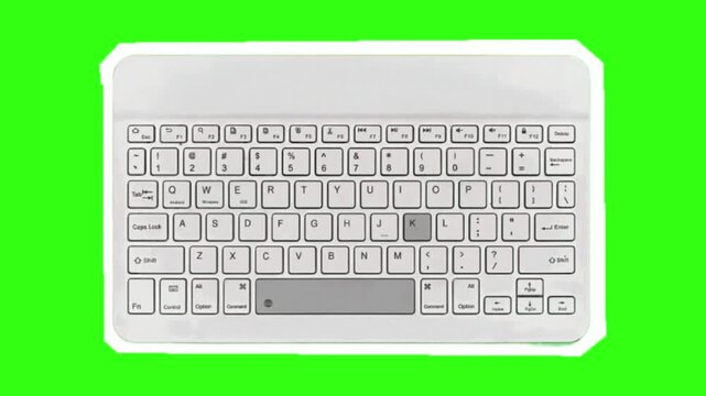 Keyboard buttons animation on green screen