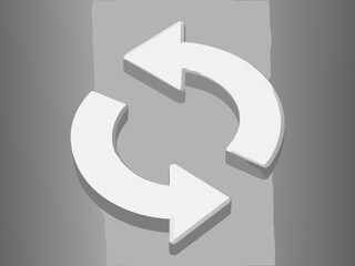 Circular arrows forming a loop a symbol of continuous recycling or process