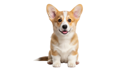Adorable Pembroke Welsh Corgi Puppy Sitting and Looking Forward.