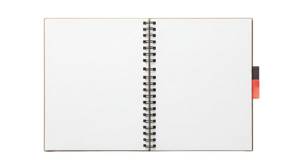 Blank Spiral Notebook Open Top View.