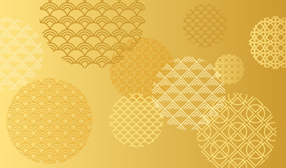 Golden pattern background with round forms