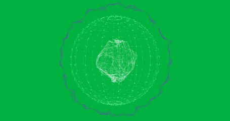 Network of connections forming a globe against black background - Powered by Adobe