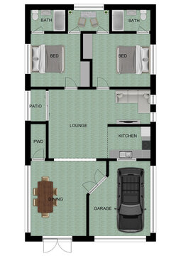 2d floor plan for real estate. Illustration floor plan. Color floor plan for marketing	